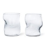 Ferm Living Sklenice na vodu Dimple 270 ml – set 2 ks, čirá barva, sklo