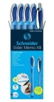 Schneider Slider Memo + Rave modrá / Kuličkové pero / sada 5 ks v pouzdře / extra silný hrot (50-150275)