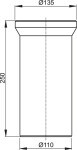 Alcadrain Dopojení k WC – nátrubek 250 mm A91-250 A91-250
