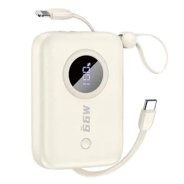 Dudao K14 10000mAh béžová / Powerbanka / s kabelem USB-C / Lightning (156617)