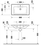 DURAVIT - D-Neo Umyvadlo 80x48 cm, bez otvoru pro baterii, bílá 2367800060