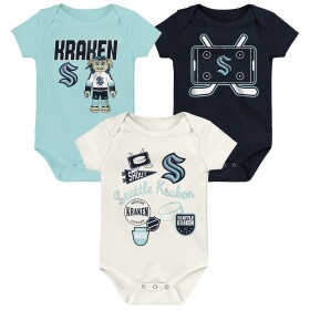 Outerstuff Dětské body Seattle Kraken NHL Littlest Player 3Pk Creeper Se Velikost: Batole 18 měsíců