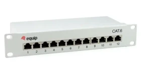 Equip / Patchpanel / 10" / 12x RJ45 / Cat6 FTP / 1U / 250 MHz / šedý (208014)
