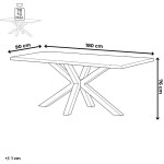 Stůl jídelní, 180x90x75 cm, MDF deska, dekor šedý dub, kovová noha ve tvaru hvězdy, černý lak