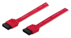 Manhattan SATA kabel samec - samec 0,5m červený / SATA kabel / SATA III / 6 Gbit/s (340700)