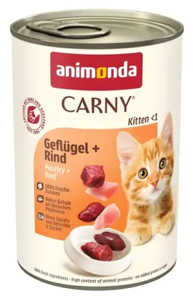 ANIMONDA Konzerva Carny Kitten hovězí s drůbežím / Pro koťata / 400 g