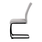 Židle jídelní, světle šedá látka, černé kovové nohy