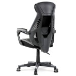 Herní křeslo, šedá, černá ekokůže a černá látka a síťovina MESH, PCA mech