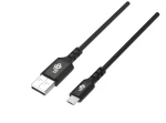 Silikonový kabel USB-A - microUSB černý / Kabel / Quick Charge / 2 m (AKTBXKU2MISI20B)