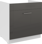 Spodní skříňka pod dřez Lara 80 ZL 1S BB - Premium Box Barva korpusu: Bílá, Barva dvířek: Bílý lesk
