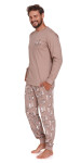 Pánské pyžamo model 19012666 hnědé DN Nightwear