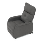 Křeslo polohovací, eletrické, šedá látka.