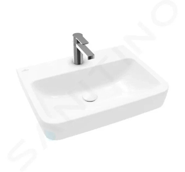 VILLEROY & BOCH - O.novo Umyvadlo 600x460 mm, bez přepadu, otvor pro baterii, AntiBac, CeramicPlus, alpská bílá 4A4161T2