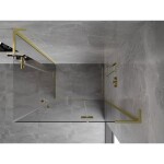 MEXEN/S - Mist-H L Duo sprchový kout dveře křídlové 80 x 105, transparent, zlato kartáčovaná 8A5L-080L-105P-55-00
