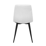 Židle jídelní, bílá látka, čtyřnohá kovová podnož, černý mat