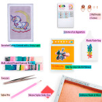 Antistresové omalovánky TSvetnoy TSvetnoy, LC026e, Diamond painting - diamantové malování, 20 x 30 cm, Spící jednorožec