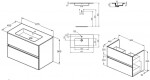 IDEAL STANDARD - Eurovit+ Skříňka s umyvadlem, 55x80x44 cm, 2 zásuvky, ořech R0574Y9