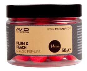 Avid Plovoucí boilie Classic Pop-Ups Plum & Peach 14mm 50g,Avid Plovoucí boilie Classic Pop-Ups Plum & Peach 14mm 50g