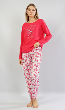 Dámské dlouhé pyžamo Vienetta Secret Good day jahodová