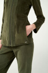 Vamp - Sametová tepláková souprava na zip 21141 - Vamp olive dusty L