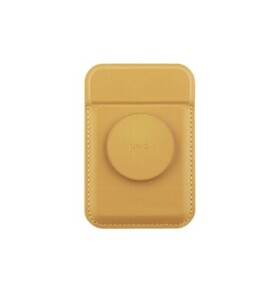 UNIQ FLIXA magnetická peněženka a stojánek s úchytem na mobilní telefon žlutá (8886463687055)