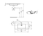 IDEAL STANDARD - Eurovit Umyvadlo 55x45 cm, s přepadem, otvor pro baterii, bílá E053501