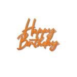 Dortisimo Plastová dekorace na dort Happy Birthday oranžová