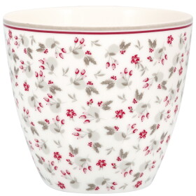 GREEN GATE Latte cup Gale White 300 ml, červená barva, porcelán 300ml