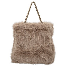 Módní dámská plyšová kabelka do ruky Lilith, khaki