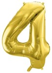 Balónek fóliový narozeniny číslo 4 zlatý 72 cm Balónek fóliový narozeniny číslo 4 zlatý 72 cm