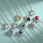Stříbrný náhrdelník Swarovski Elements Alexa - stříbro 925/1000, labuť, Zelená 40 cm + 5 cm (prodloužení)