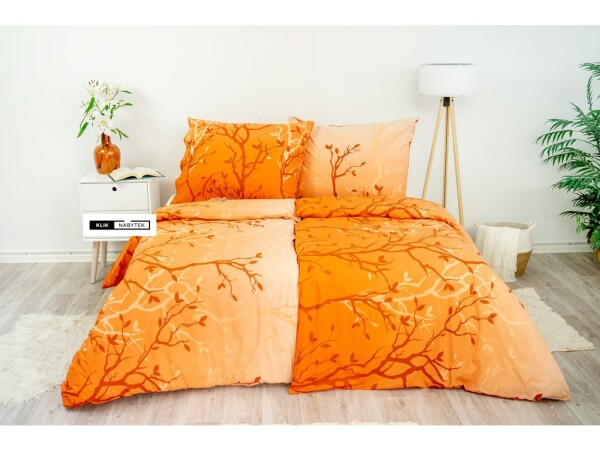 Stanex Ložní povlečení bavlněné Větvičky oranžové (LS233) ROZMĚR: 140x200 cm + polštář (90x70 cm)
