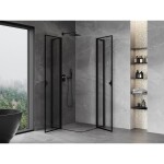 MEXEN/S - Mist L Duo sprchový kout dveře křídlové 110 x 110, černý okraj, černá 8A4L-110L-110P-70-70