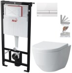 ALCADRAIN Sádromodul - předstěnový instalační systém s bílým tlačítkem M1710 + WC LAUFEN PRO + SEDÁTKO AM101/1120 M1710 LP3