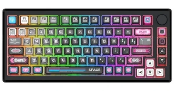 Redragon K732MC-RGB-PRO Uranus Pro 82 černá / Herní klávesnice / mechanická / RGB / BT / USB-C / US (K732MC-RGB-PRO)