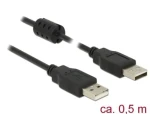 DeLock Kabel USB 2.0 A (M) - USB 2.0 A (M) 0.5m černá (84888)
