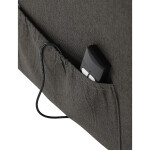 Křeslo polohovací, eletrické, šedá látka.