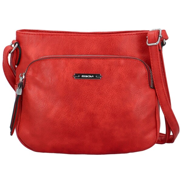 Trendová dámská koženková crossbody Edina, červená