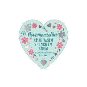Plaketka srdce - Novomanželům - Albi