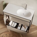 CERSANIT - Sada B943 konzole ZEN 100 (skříňka se zásuvkou + panel FSC MIX70% SGSCH-COC-007574 + umyvadlo vlevo) cashmere VIR S801-518