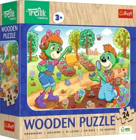 Trefl - Puzzle - Dřevěné puzzle Treflíci: Seznamte se s rodinou