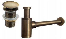 MEXEN - Umyvadlový sifon s výpustí click-clack bez přepadu, antický bronz 7991050-30