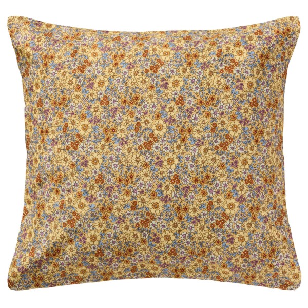 Ib Laursen Bavlněný povlak na polštář Dusty Yellow / flowers 60 × 60 cm, žlutá barva