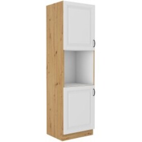 Vysoká skříňka pro vestavnou troubu Stilo 60 DP-210 2F Barva korpusu: Dub artisan, Barva dvířek: Bílá