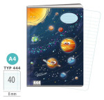 Školní sešit A4, 40 listů, typ 444 Cosmic adventure