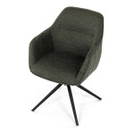 Židle jídelní a konferenční, zelená látka, černé kovové nohy, otočný mechanismus