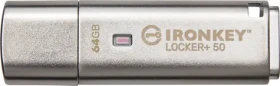 Kingston IronKey Locker+ 50 64GB / Flash Disk / USB 3.0 / čtení: až 145MBs / zápis 115MBs / AES (IKLP50/64GB)