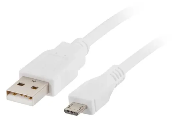 Lanberg Kabel USB-A - Micro-USB bílá / Datový kabel / USB 2.0 / 1 m (CA-USBM-10CC-0010-W)