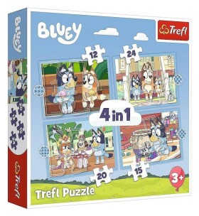 Puzzle Bluey a její svět 4v1 (12,15,20,24 dílků)