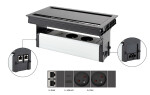Versalogic VersaFlap dual 2.0 elektrická zásuvka 2x 230V, FR, RJ45, USB A/C, černá (497056)